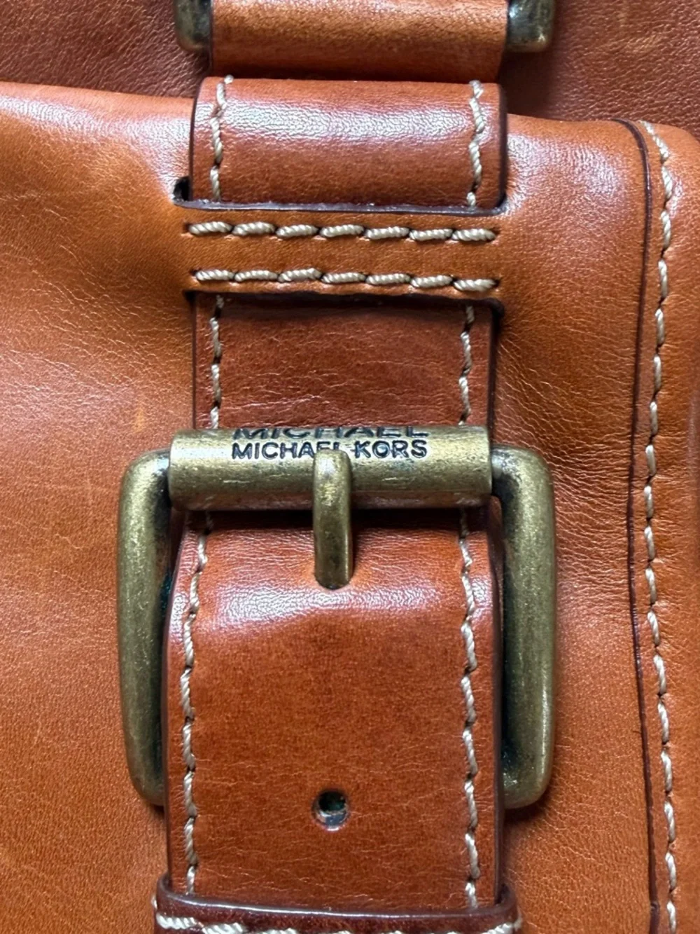 Men's Leather Brief Tote Bag in Tan